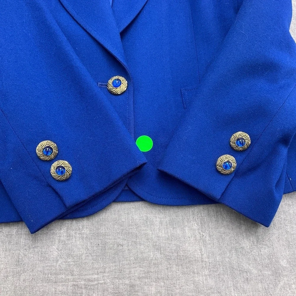 Pendleton Skirt Suit Women 10 Blue Gold Miss Pendleton Wool 2pc Lined USA